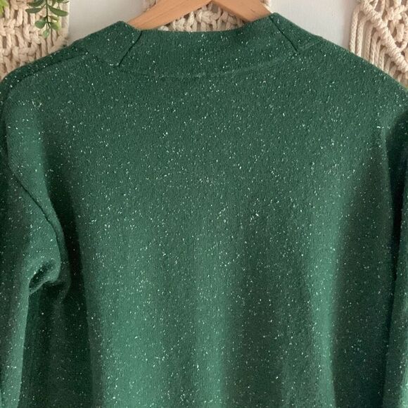 J. JILL Green Speckled Angora Blend‎ Button Cardigan Sweater Size Medium - Picture 9 of 11